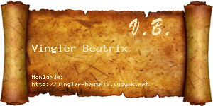 Vingler Beatrix névjegykártya